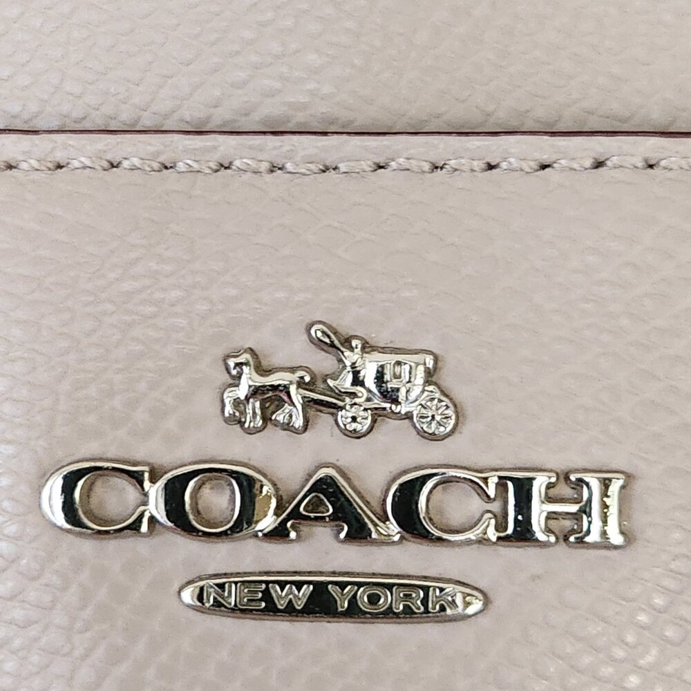 Euc Coach Margot Carryall Beige Leather Crossbody Bag Purse m - Picture 5 of 15